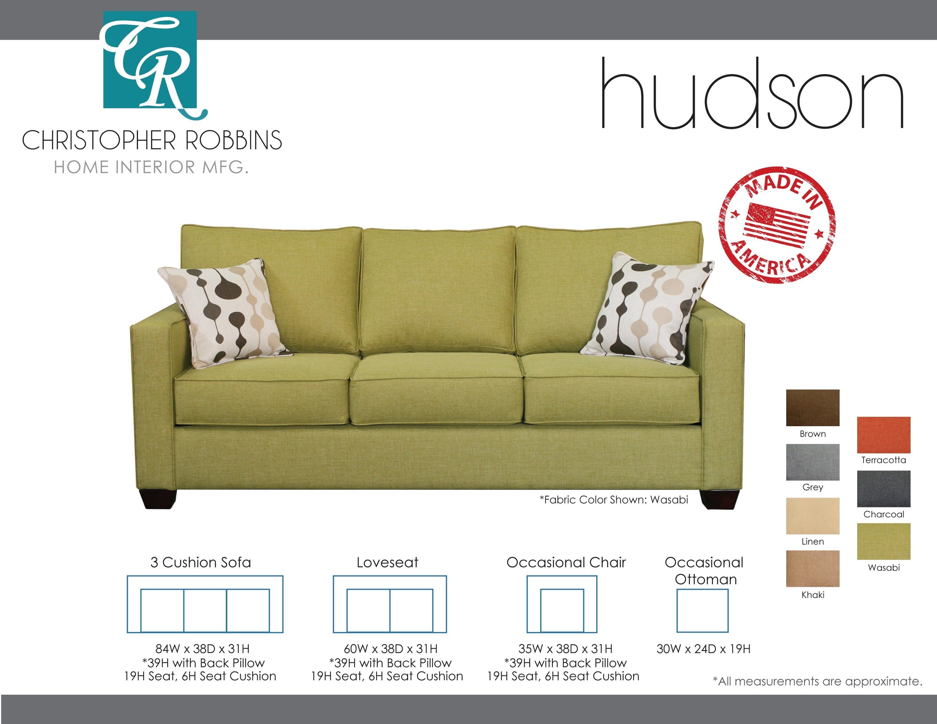 Sussex Upholstery Co. Hudson 3 Cushion Sofa Reeds Furniture Sofas